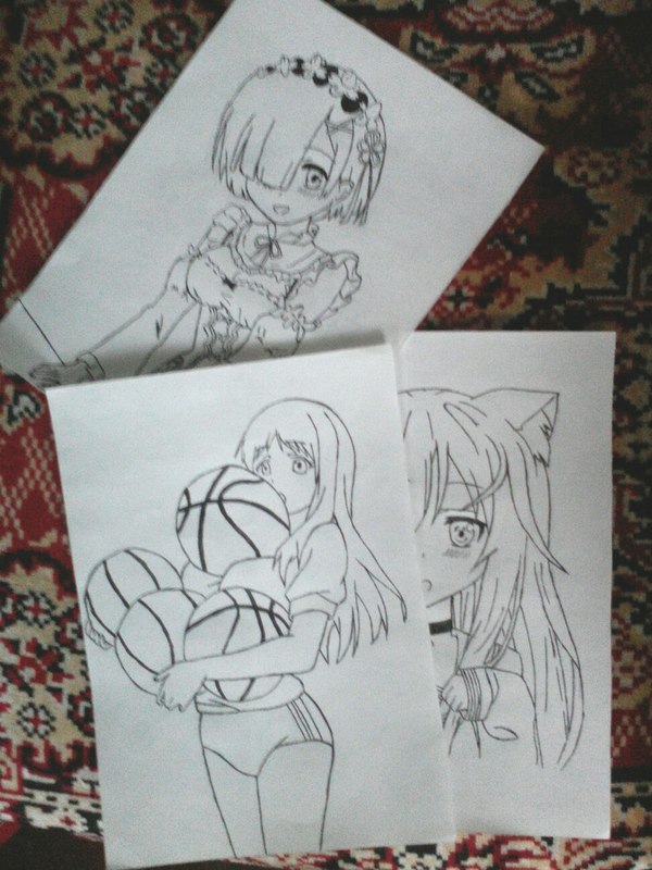 My drawings - My, Drawing, Anime, Loli, Re: Zero Kara, Rem, Rem (Re: Zero Kara)