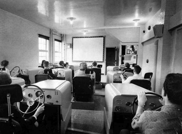 Learning to drive in the classroom 1966. - Driving, Education, Story, 1966