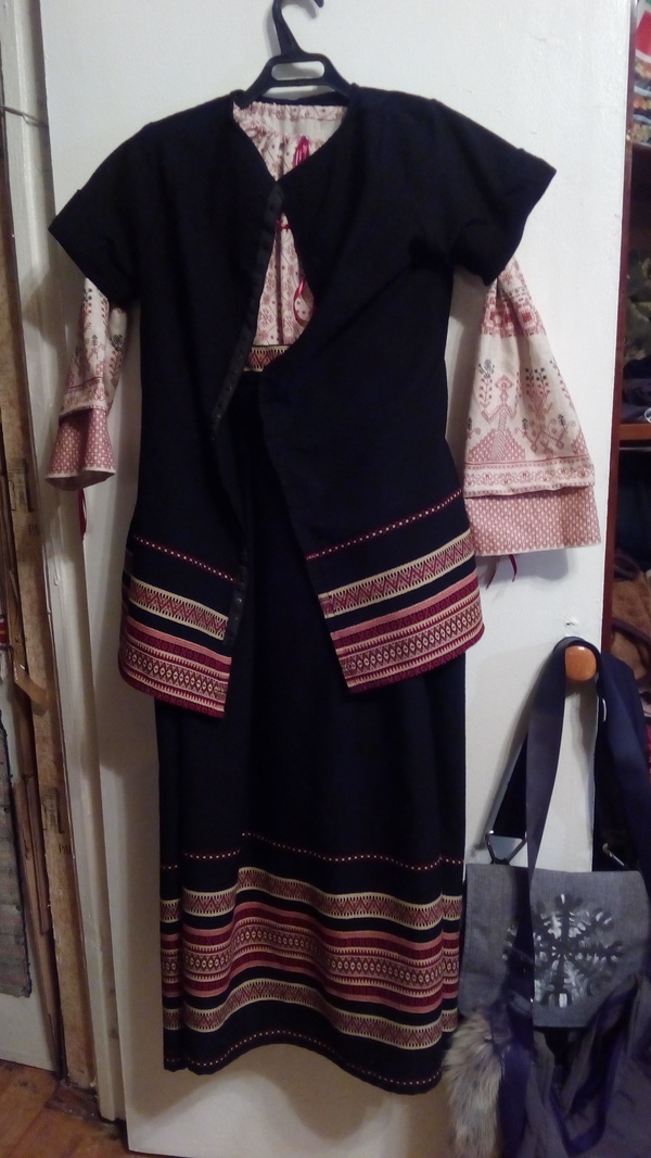 Costume made of fabrics with folk patterns - My, Kai Yara, cat, , Russian folk costume, Longpost