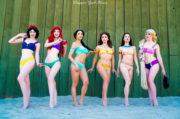 Disney princesses undressed.. - Walt disney company, Swimsuit, Summer, Sea, Girls, Interesting, Creative, Design, Longpost, , Disney princesses, Cosplay