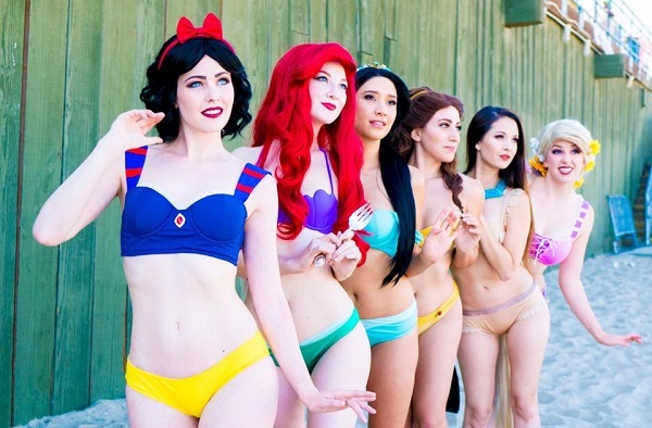 Disney princesses undressed.. - Walt disney company, Swimsuit, Summer, Sea, Girls, Interesting, Creative, Design, Longpost, , Disney princesses, Cosplay