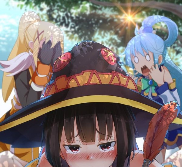 Anime Art - NSFW, Kono Suba, Megumin, Konosuba, Aqua, Darkness, Anime Art, Аниме, Аниме девушки