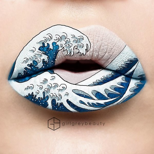 The master makeup artist uses his own lips as a canvas. - Makeup, Creative, Face, Art, Painting, Longpost