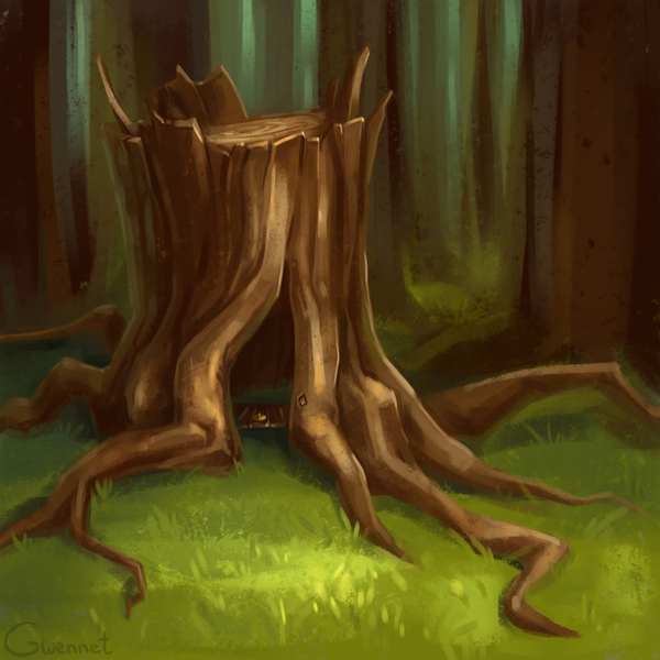 Thieves Guild - My, My, Thieves Guild, Forest, Tree, Stump, entrance