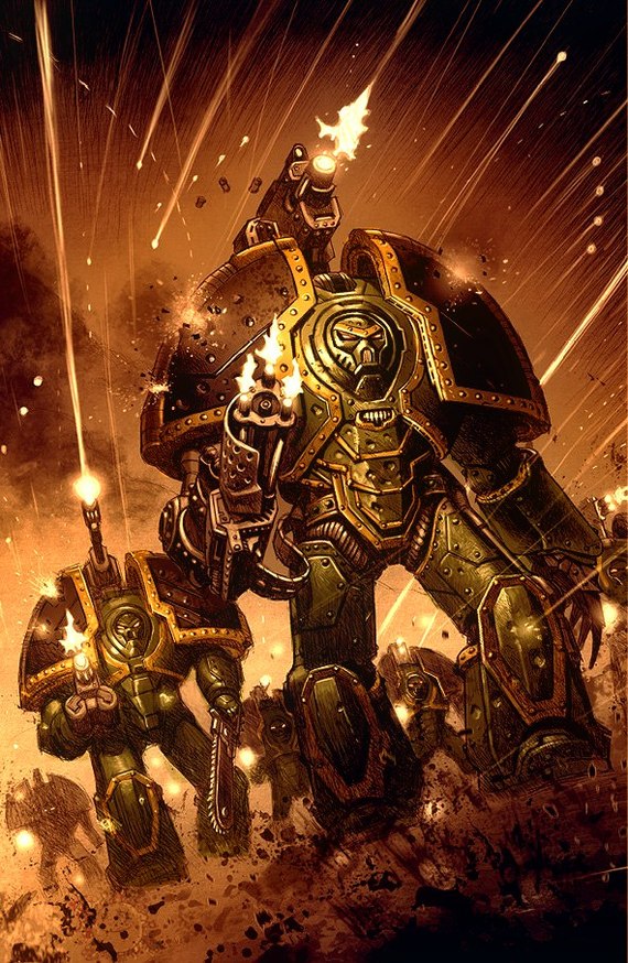 The first version of the terminator armor, from the time of Rogue Trader - Warhammer 40k, Warhammer, Old warhammer, Wh Art