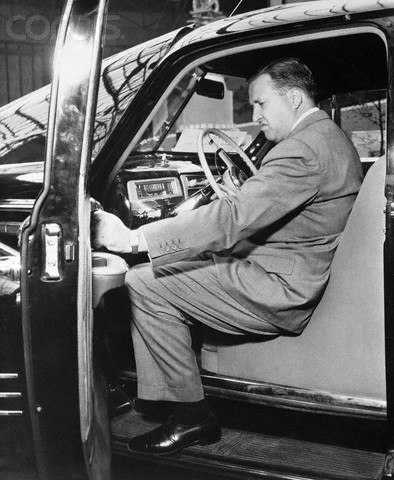 Henry Ford Jr. driving a Soviet car ZIS-110. - Ford, Retro car, Henry Ford