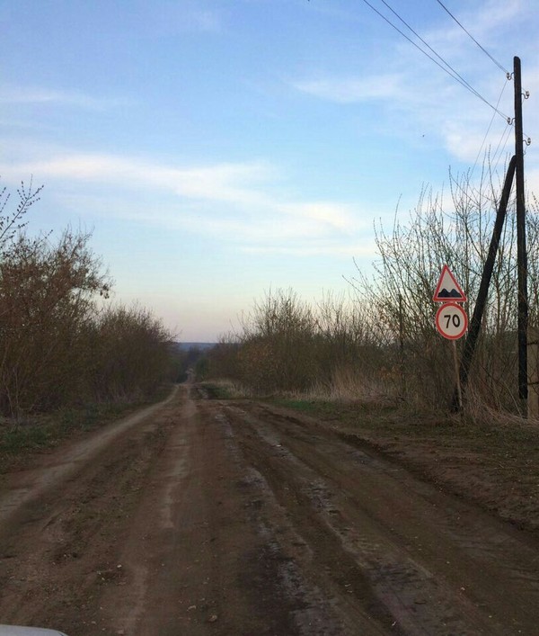 А так хотелось.. - Моё, Дорожный знак, Бездорожье, Скоростной режим