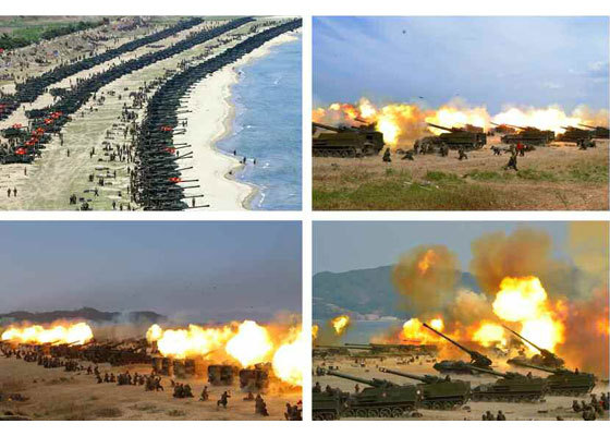 Salute in honor of the 85th anniversary of the Korean People's Army - Longpost, Army, The photo, North Korea, Kim Chen In, Firework