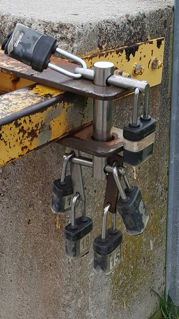 This lock can be opened with any one lock. - Lock, 
