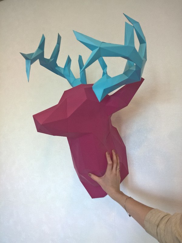 Experience in papercraft. - My, Papercraft, Deer, Wife, Maybe, Longpost, Deer