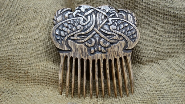 Comb Celtic Eagles - My, Hair comb, Wood carving, Celtic pattern, Handmade, Longpost