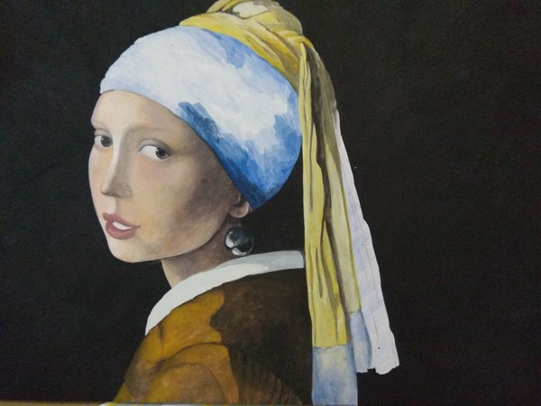 Return of the Prodigal Parrot and excuses) - My, Return, Longpost, Longtext, Copy, Jan Vermeer, Girl with a pearl earring, Unfinished