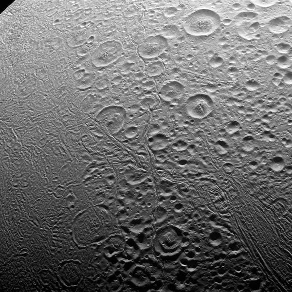 The north pole of Enceladus, a moon of Saturn - Enceladus, Saturn, Space