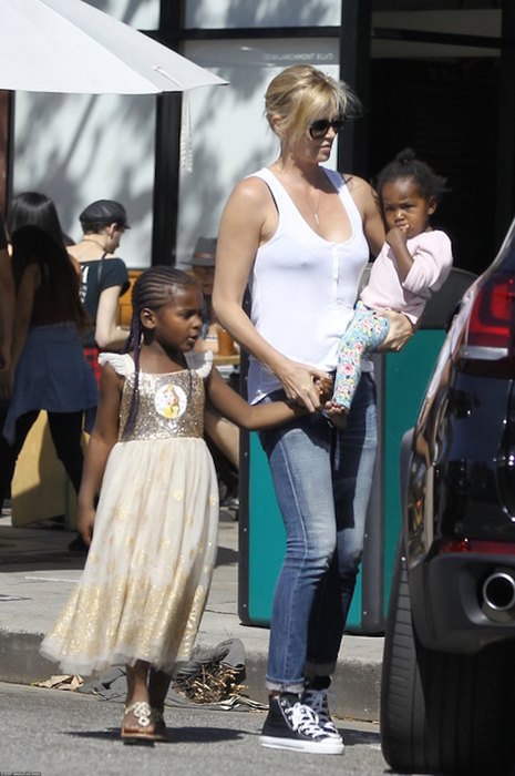 Charlize Theron with her son and daughter. - Charlize Theron, Children, Gender issues, Longpost