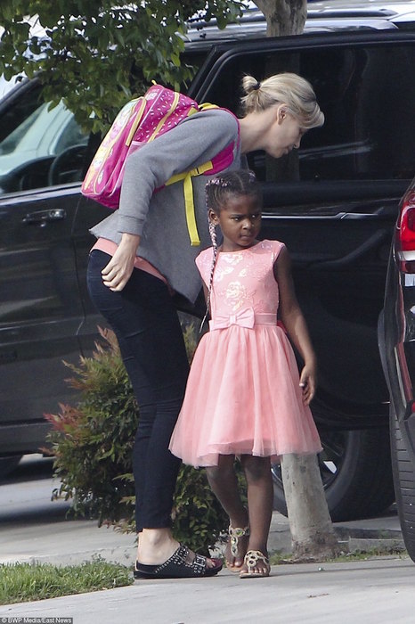 Charlize Theron with her son and daughter. - Charlize Theron, Children, Gender issues, Longpost