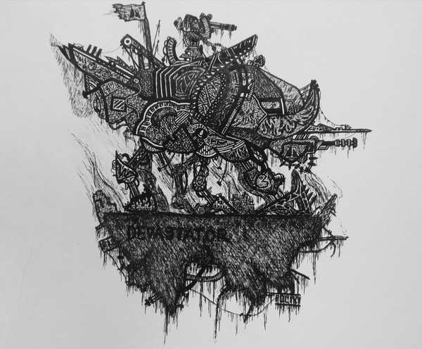 The Devastator - My, Graphics, Pen drawing