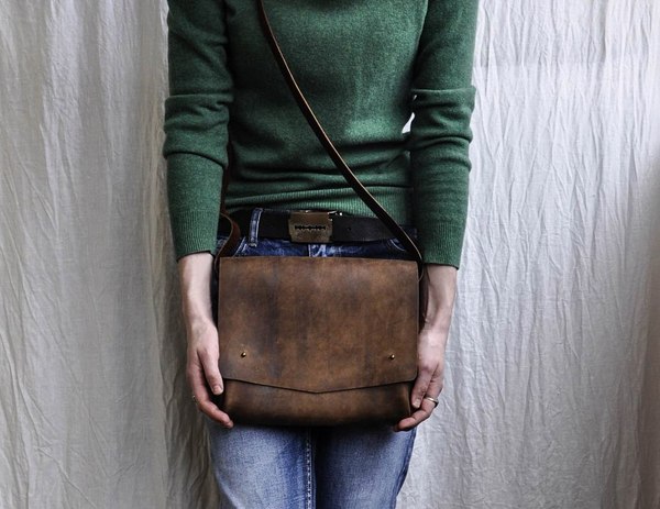 The effect of aging on a leather bag - My, Handmade, Leather, Craft, With your own hands, Leather craft, Leather products