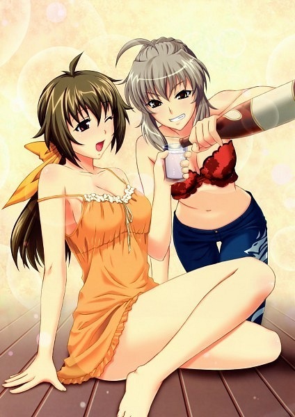 Drunk in a tape - Anime art, Girls, Longpost, NSFW