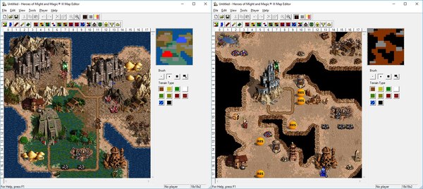 Creation of maps of 18x18 cells - HOMM III, Map editor