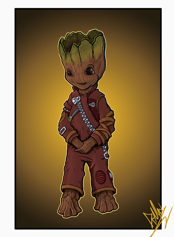 Baby Groot - My, Groot, Guardians of the Galaxy, , , Drawing, Images, Artist, Art