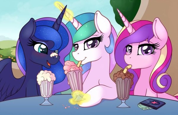 Milkshake - My little pony, PonyArt, Princess celestia, Princess luna, Princess cadance, Ratofdrawn