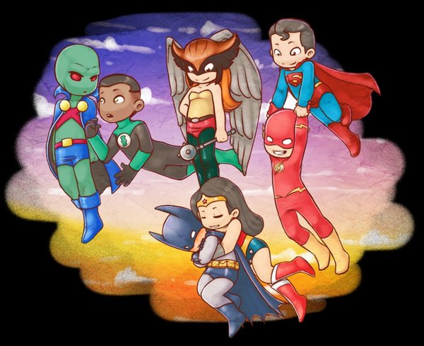 Justice League - Justice League, Jon Jones, Green light, Eaglet, Superman, Flash, Wonder Woman, Batman, Justice League DC Comics Universe