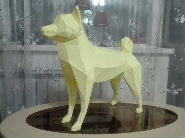 Dog watchdog. - My, Papercraft, Pepakura, Paper modeling, Dog, 