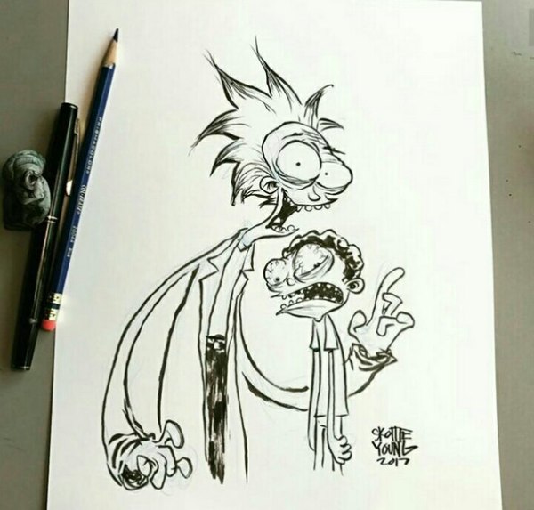 Rick and Morty by comic book artist Scotty Young. - Rick and Morty, Scotty Young, Drawing