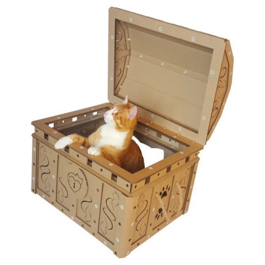 Cardboard furniture for cats - cat, Box, Milota, Box and cat, Text, Longpost
