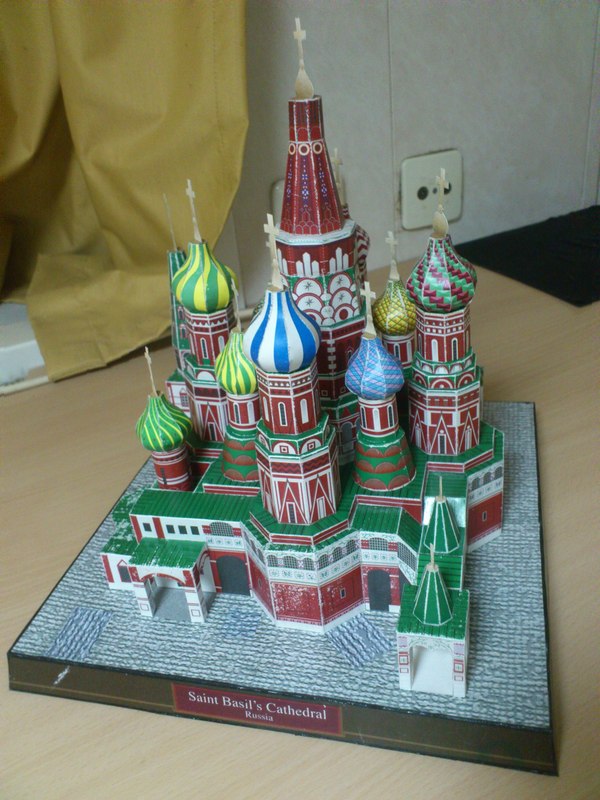 Basil's Cathedral (hand made) - My, Work at sea, Paper modeling, Longpost, Papercraft