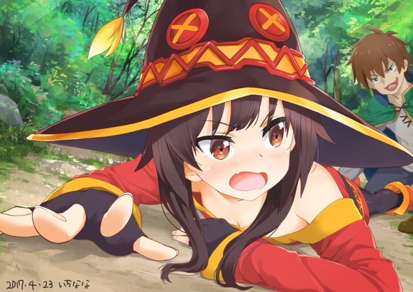 Коварный Казума. - Аниме, Anime Art, Konosuba, Megumin, Satou Kazuma