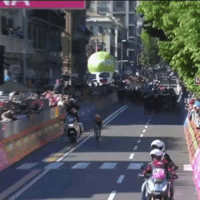 This guy thought he won the race, but there was one more lap ahead - GIF, Race, A bike