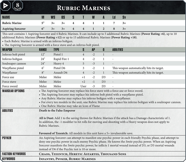   8  Warhammer 40000.  (datasheets). Warhammer 40k, Wh News, 8th Edition, , 