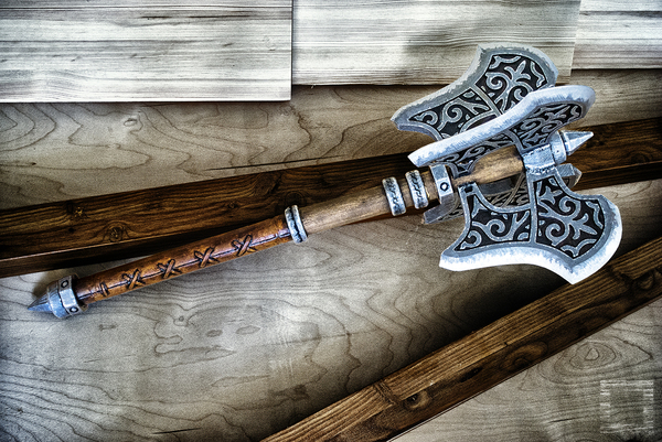 Warm weapons - 2. - My, Wood carving, Mace, Handmade, Longpost, Needlework without process