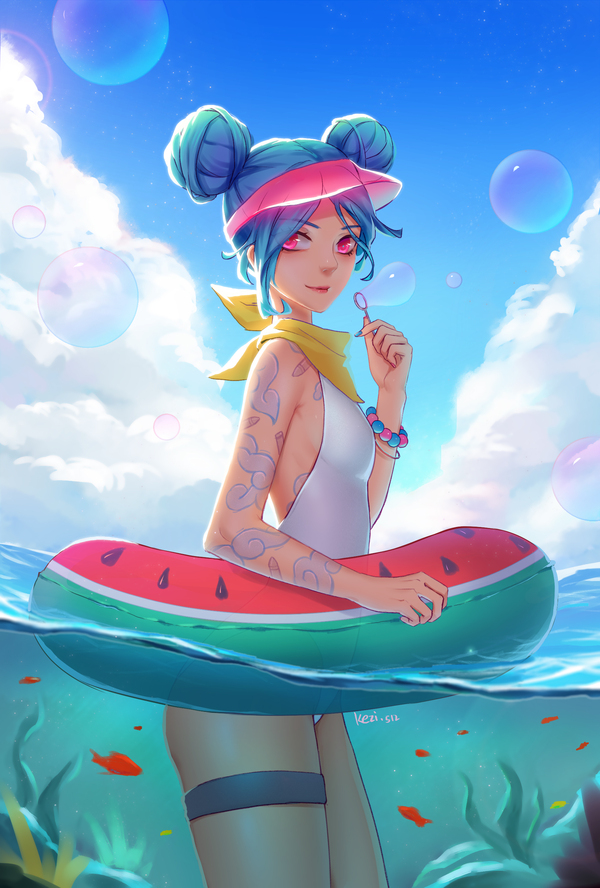 Jinx , Anime Art, League of Legends, Jinx