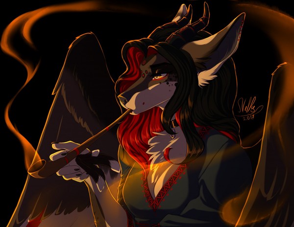 winged lady - Furry, Anthro, Art, Nelly63