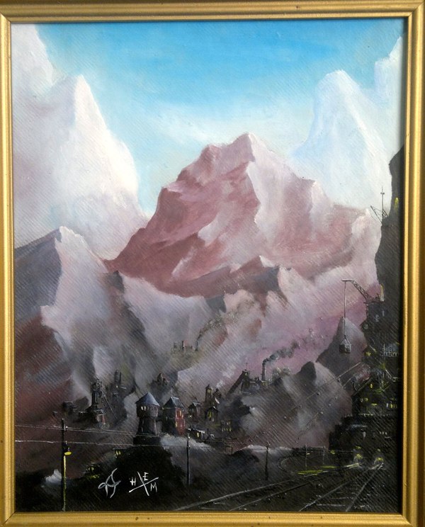 Ore - My, Oil painting, League of Artists, Self-taught, The mountains, Industry, Futurism, Artist