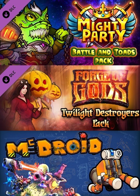 (STEAM) MIGHTY PARTY: BATTLE AND TOADS PACK & FORGE OF GODS: TWILIGHT DESTROYERS PACK & CRUSADERS OF THE LOST IDOLS DLC & MCDROID DLC (DLC) Forge of gods, Mighty party, Mcdroid, DLC, Steam, , Giveaway, Crusaders of THE lost idols