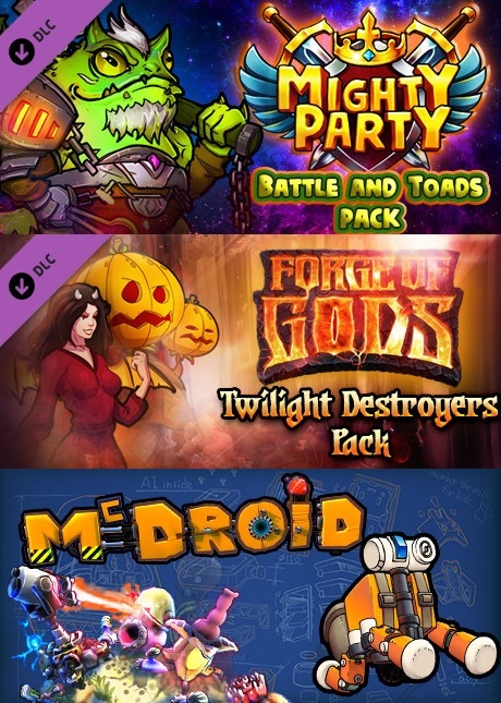 (STEAM) MIGHTY PARTY: BATTLE AND TOADS PACK & FORGE OF GODS: TWILIGHT DESTROYERS PACK & CRUSADERS OF THE LOST IDOLS DLC & MCDROID DLC (DLC) - Forge of gods, , , DLC, Steam, Keys, Giveaway, , Keys