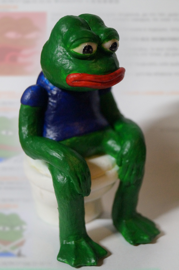 Pepe the frog - Memes, Pepe, Figurines, Polymer clay, Needlemen, Needlework
