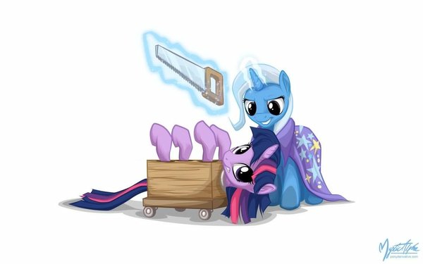 Twilight and Trixie - Magic Trick - My Little Pony, PonyArt, Twilight sparkle, Trixie, Mysticalpha