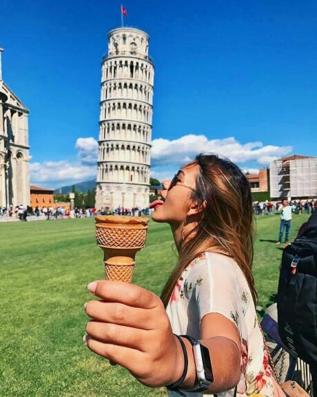 Photoshop lovers. - Leaning tower of pisa, Ice cream