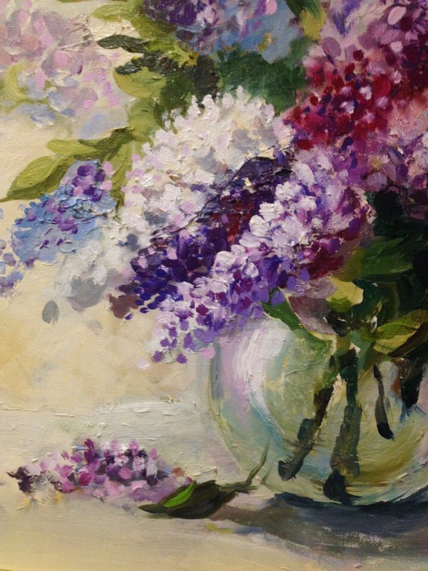 I started writing again, with a break of 10 years. - My, Painting, Oil painting, Art, Creation, Still life, Artist, Lilac, Flowers, Longpost
