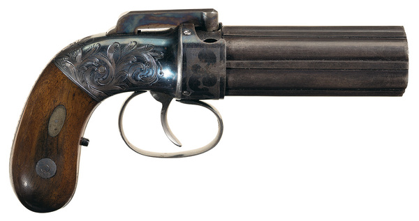 American Allen 1837 multi-barreled cap pistol - , , Pistols, , Revolver, Revolver, Weapon, civilian weapons, Video, Longpost