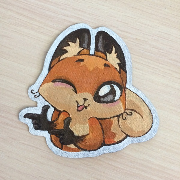 Patch - Fox Luna - My, Patches, Acrylic, With your own hands, Creation, Art, Stickers