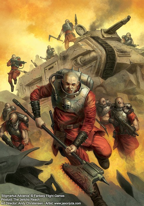 Стигмарт в бою - Warhammer 40k, Хаос, Кхорн, Stigmartus, Wh Art