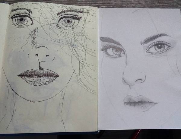 I am learning to draw. Comparison and progress. - Pencil drawing, My, Learning to draw, Drawing