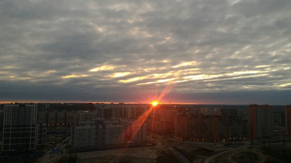 In the topic of posts with photos of sunsets - My, Sunset, dawn, Murino, Saint Petersburg, Longpost