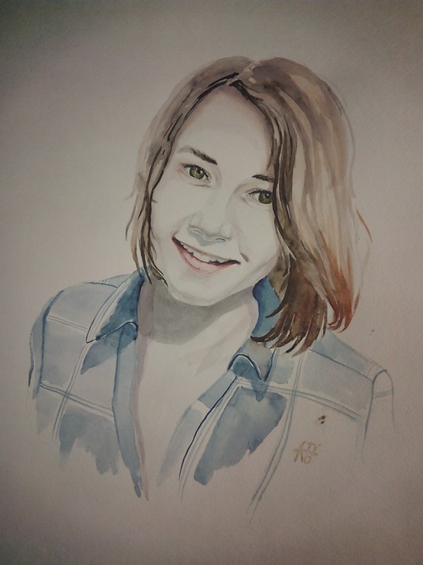 Some watercolor - Portrait, Drawing, My, Watercolor