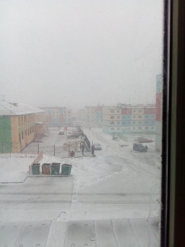 And from our window ... - Winter, My, Snow, Chukotka, Weather